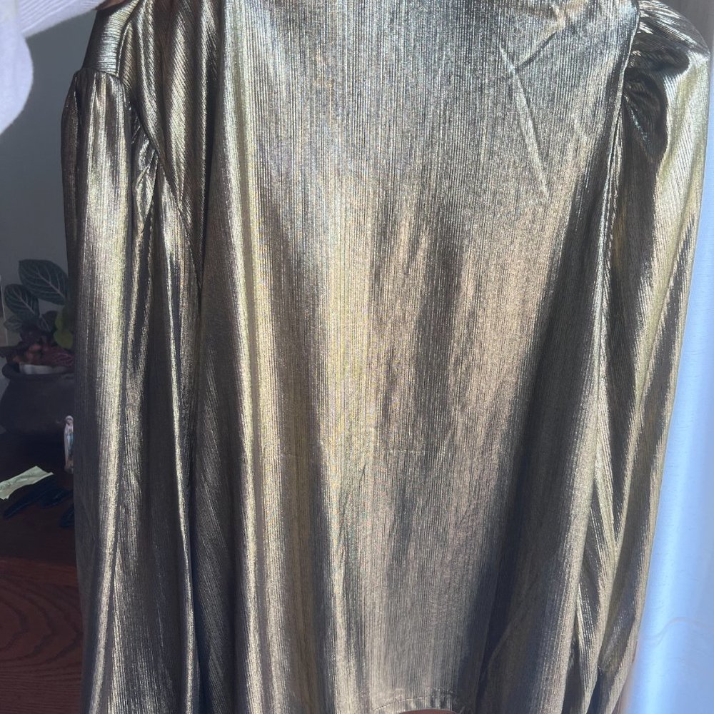 Raquel Metallic Button Down Top - Picture 5 of 6